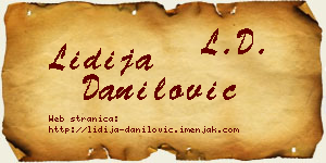 Lidija Danilović vizit kartica